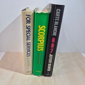 James Bond 007 John Gardner Scorpius Carte Blanche Jeffery Deaver Hardcover Lot